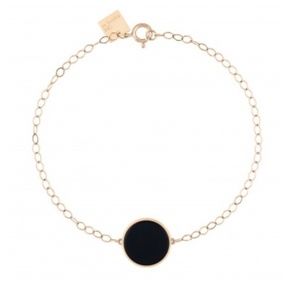Ginette NY Ever Onyx Disc Bracelet - 18K Rose Gold